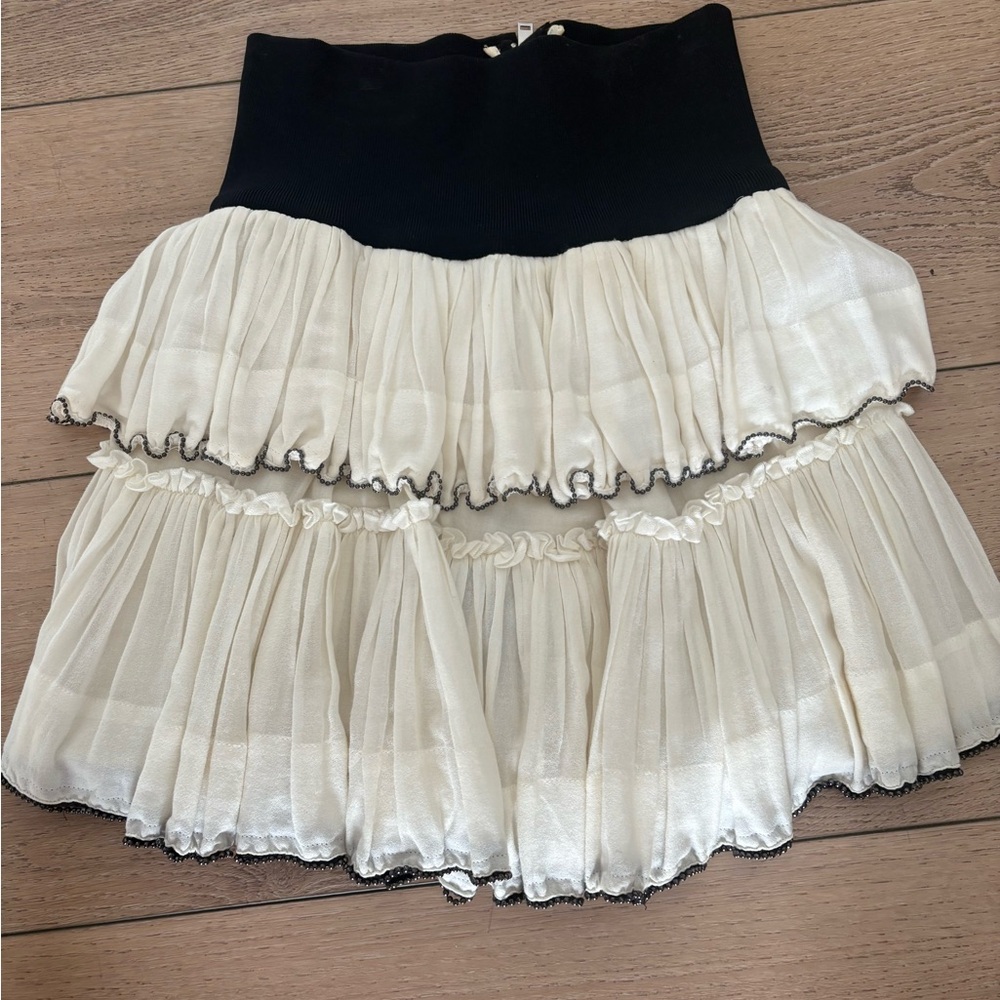 Isabel Marant Black and Cream Mini Skirt